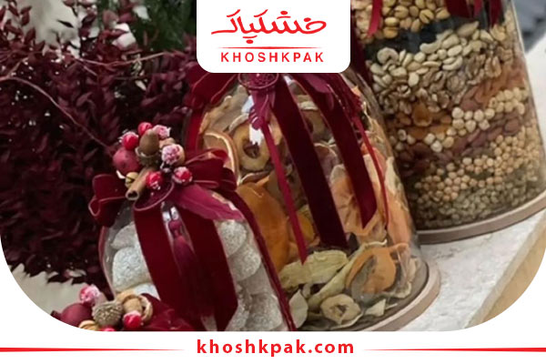 دیزاین آجیل عروس در ظروف تنگی